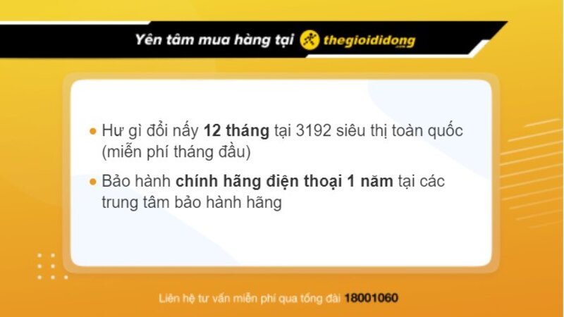 Chính sách bảo hành khi mua điện thoại tại Thế Giới Di Động